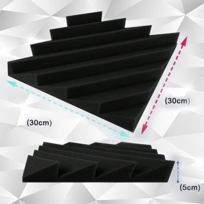 Acoustic Foam Panel Diagonal shape (5cm thick) - 4 panels - Echo - Less